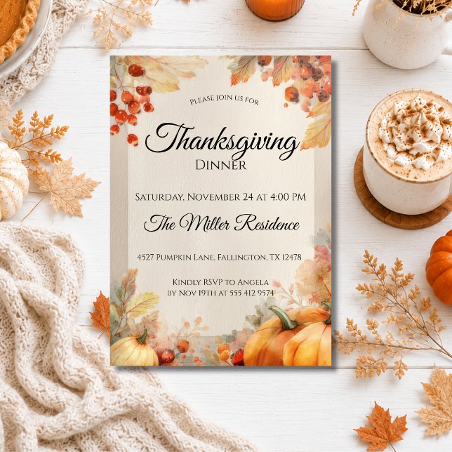 Rustic Thanksgiving Dinner Invitation (Creator Uploaded)