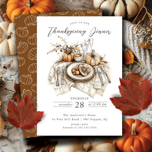 Rustic Thanksgiving Dinner Invitation