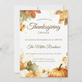 Rustic Thanksgiving Dinner Invitation