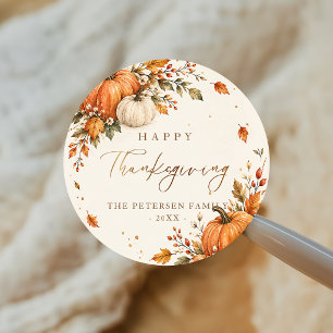 Rustic Thanksgiving Dinner Party Pumpkin Sticker