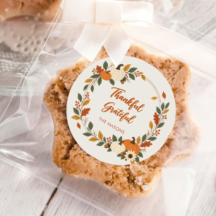 Rustic Thanksgiving Dinner Pumpkin Classic Round Sticker