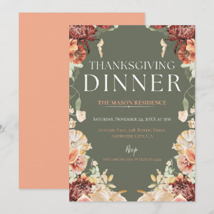Rustic Thanksgiving Dinner Pumpkin Invitation