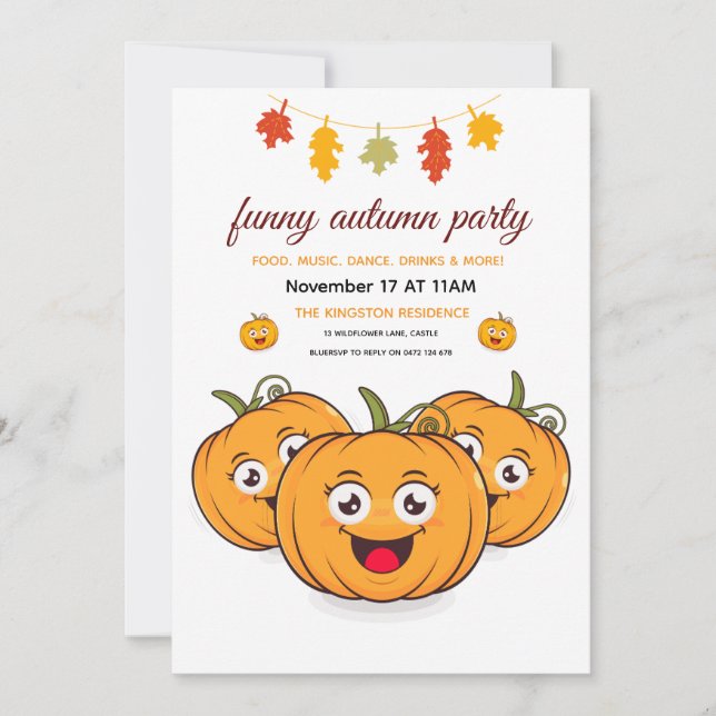 Rustic Thanksgiving Dinner Pumpkin Invite,friendsg Invitation (Front)
