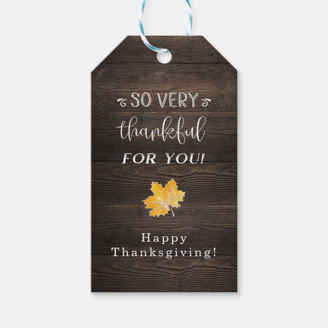 Rustic Thanksgiving Favour Tags (Front)