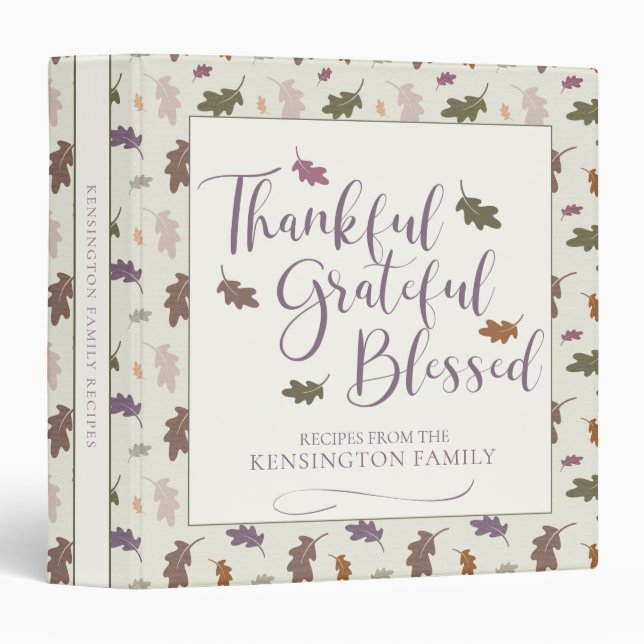 Rustic Thanksgiving Grateful Blessed Autumn Recipe Binder (Front/Spine)