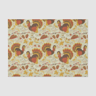 Rustic Thanksgiving Holiday Fall Autumn Colourful Tissue Paper
