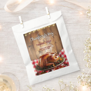 Rustic Thanksgiving Roasted Turkey Baby Shower Favour Bag