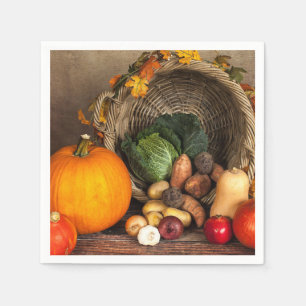 Rustic Thanksgiving Table Bountiful Harvest Napkin