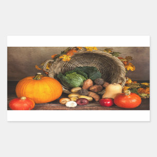Rustic Thanksgiving Table Bountiful Harvest Sticker