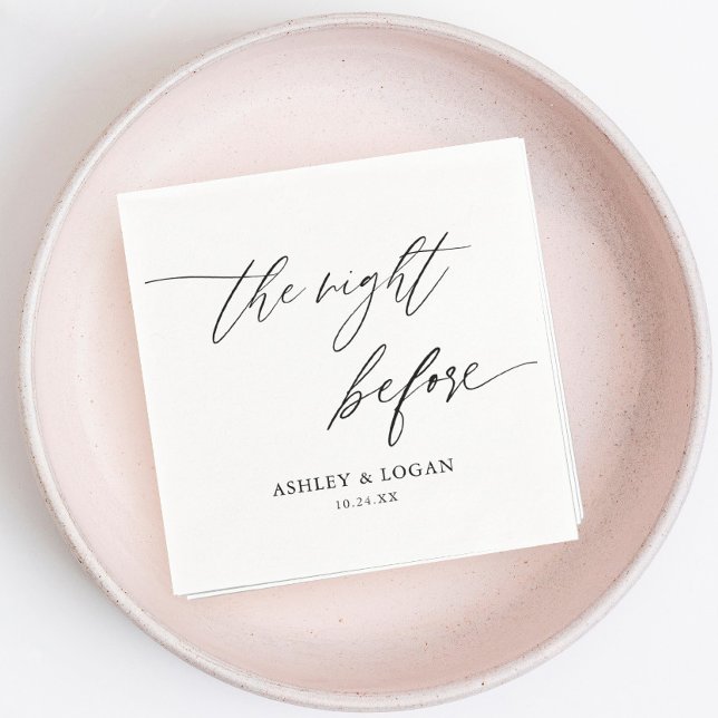 Rustic The Night Before Rehearsal Dinner Napkin (Creator Uploaded)