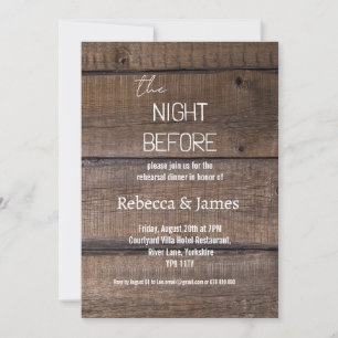 Rustic The Night Before Rehearsal Dinner Wedding Invitation