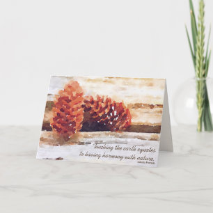 Rustic Thinking Of You Watercolor Pinecones Custom Card