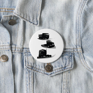 Rustic Three Black Trucks Vintage Truck Design 3 Inch Round Button