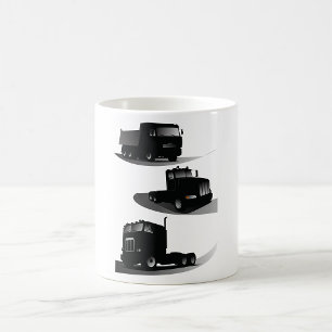 Rustic Three Black Trucks Vintage Truck Design  Coffee Mug