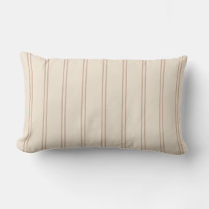 Rustic Ticking Stripe Hand Drawn Desert Sand Lumbar Pillow
