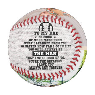 Rustic To My Dad Custom 2 Photo Collage Baseball