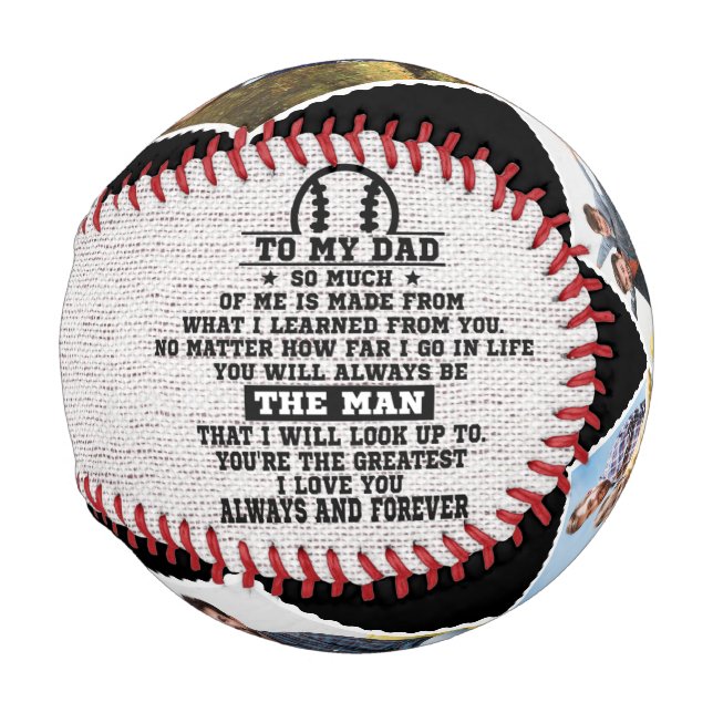 Rustic To My Dad Custom 4 photos fathers day Baseball (Back Left)