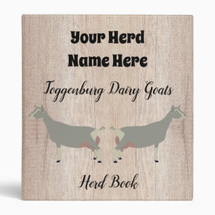Rustic Toggenburg Dairy Goats Herd Book Binder