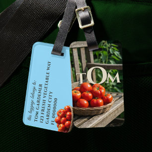 Rustic Tomato Basket Gardener Luggage Tag