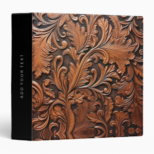 Rustic tooled leather  binder