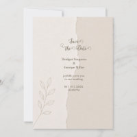Rustic Torn Paper minimal Wedding Botanicals