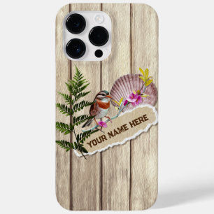 Rustic Torn Paper Wood Oil Paint Personalize Name Case-Mate iPhone 14 Pro Max Case