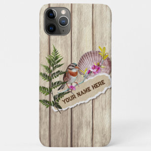 Rustic Torn Paper Wood Oil Paint Personalize Name iPhone 11 Pro Max Case