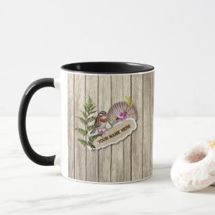 Rustic Torn Paper Wood Oil Paint Personalize Name Mug