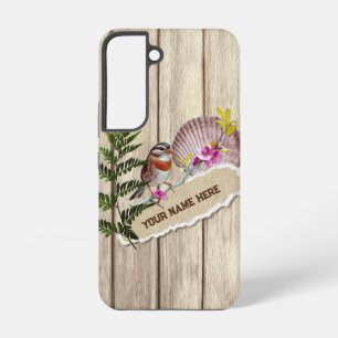 Rustic Torn Paper Wood Oil Paint Personalize Name Samsung Galaxy Case