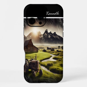 Rustic Tractor at Sunset iPhone 16 Pro Max Case