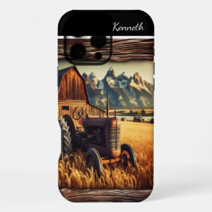 Rustic Tractor In The Mountains iPhone 16 Pro Max Case