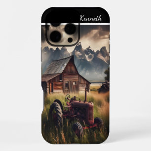 Rustic Tractor & Mountain View iPhone 16 Pro Max Case