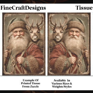 Rustic Traditional Santa, Reindeer DT9B Decoupage Tissue Paper