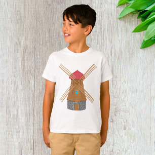 Rustic Traditional Wooden Windmill T-Shirt
