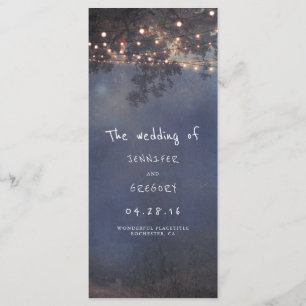 Rustic Tree and String Lights Wedding Programs