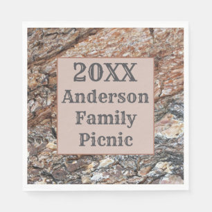 Rustic Tree Bark Annual Reunion Family Picnic Napkin