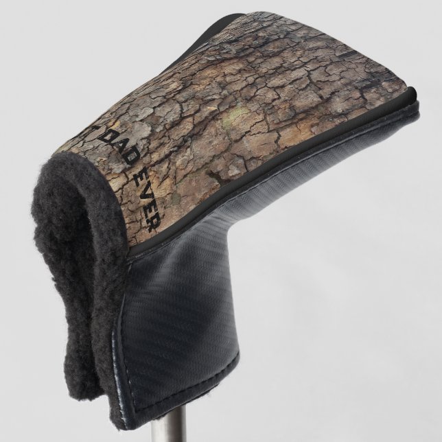 Rustic tree bark, outdoor natural pattern golf head cover (3/4 Front)