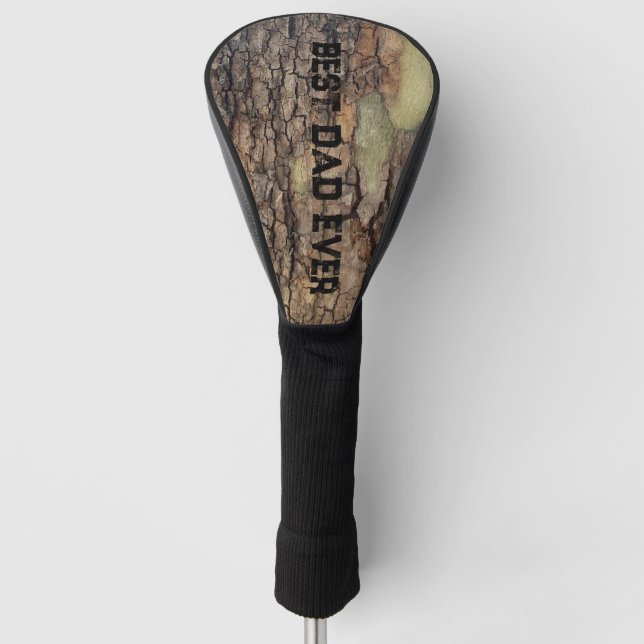Rustic tree bark, outdoor natural pattern  golf head cover (Front)
