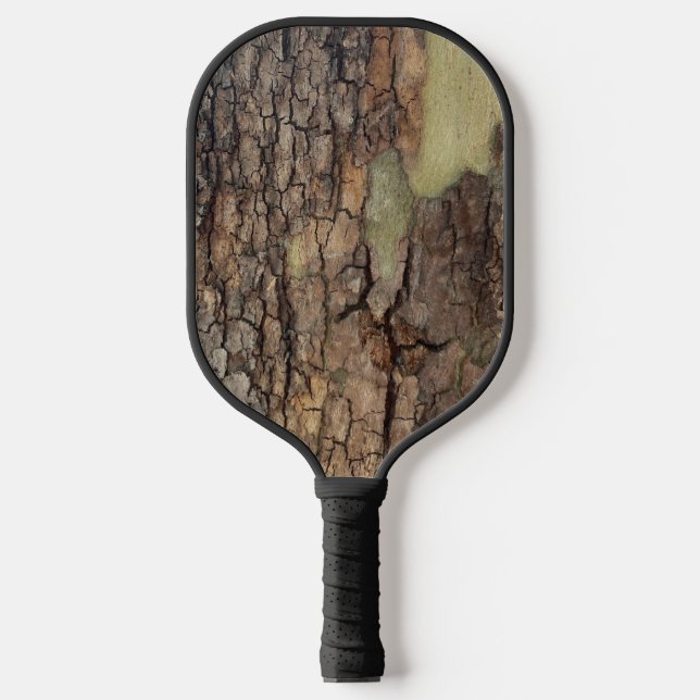 Rustic tree bark outdoor natural pattern  pickleball paddle (Front)