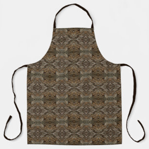 Rustic Tree Bark Photo Southwest Diamond Pattern Apron