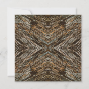 Rustic Tree Bark Photo Southwest Diamond Pattern Card