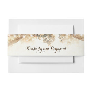 Rustic Tree Branches and Lights Invitation Belly Band