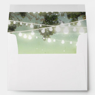 Rustic Tree Branches and String Lights Envelopes