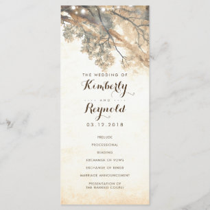 Rustic Tree Branches Outdoor Wedding Programs