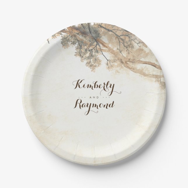 Rustic Tree Branches Paper Plate (Front)