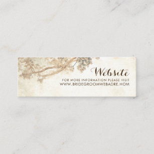 Rustic Tree Branches Vintage Wedding Mini Business Card