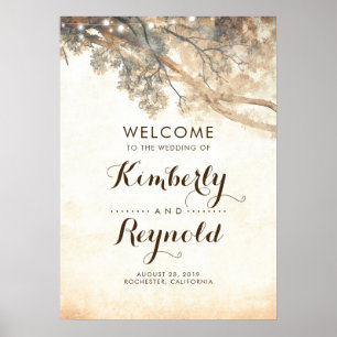 Rustic Tree Branches Wedding Welcome Sign