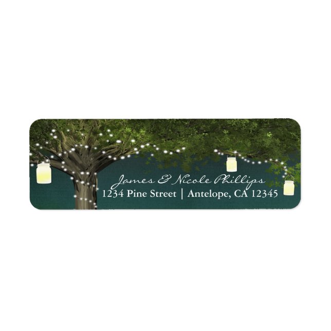 Rustic Tree Country & String Lights Address Labels (Front)