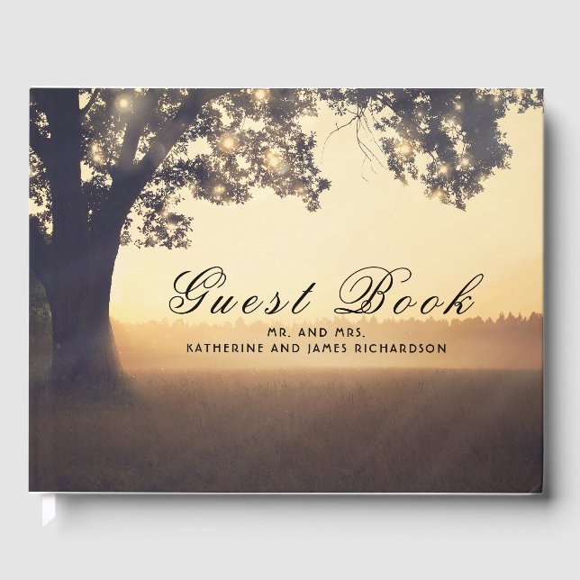 Rustic Tree Dream Summer Wedding Guest Book (Front)