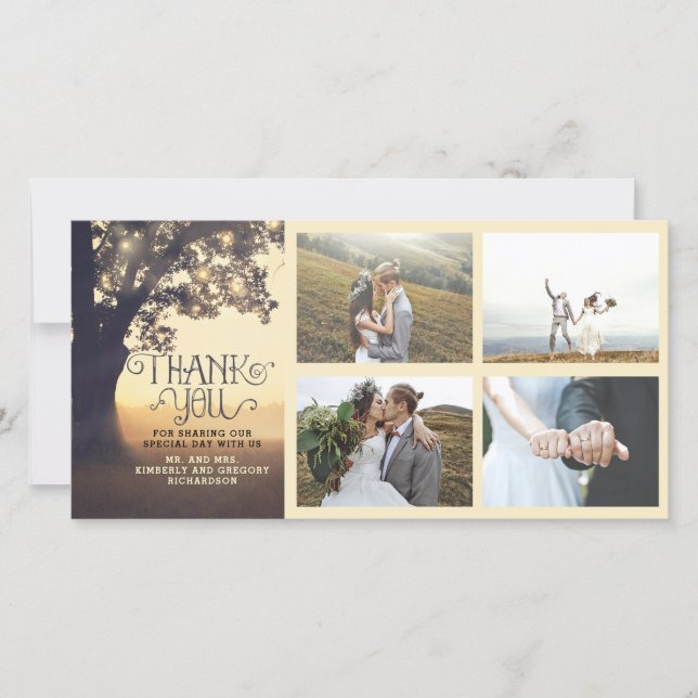 Rustic Tree Dream Summer Wedding Thank You (Front)